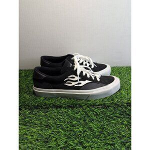 STRAYE Logan Puff Flame Pattern Men's Black Canvas Size 10.5 Women's 12